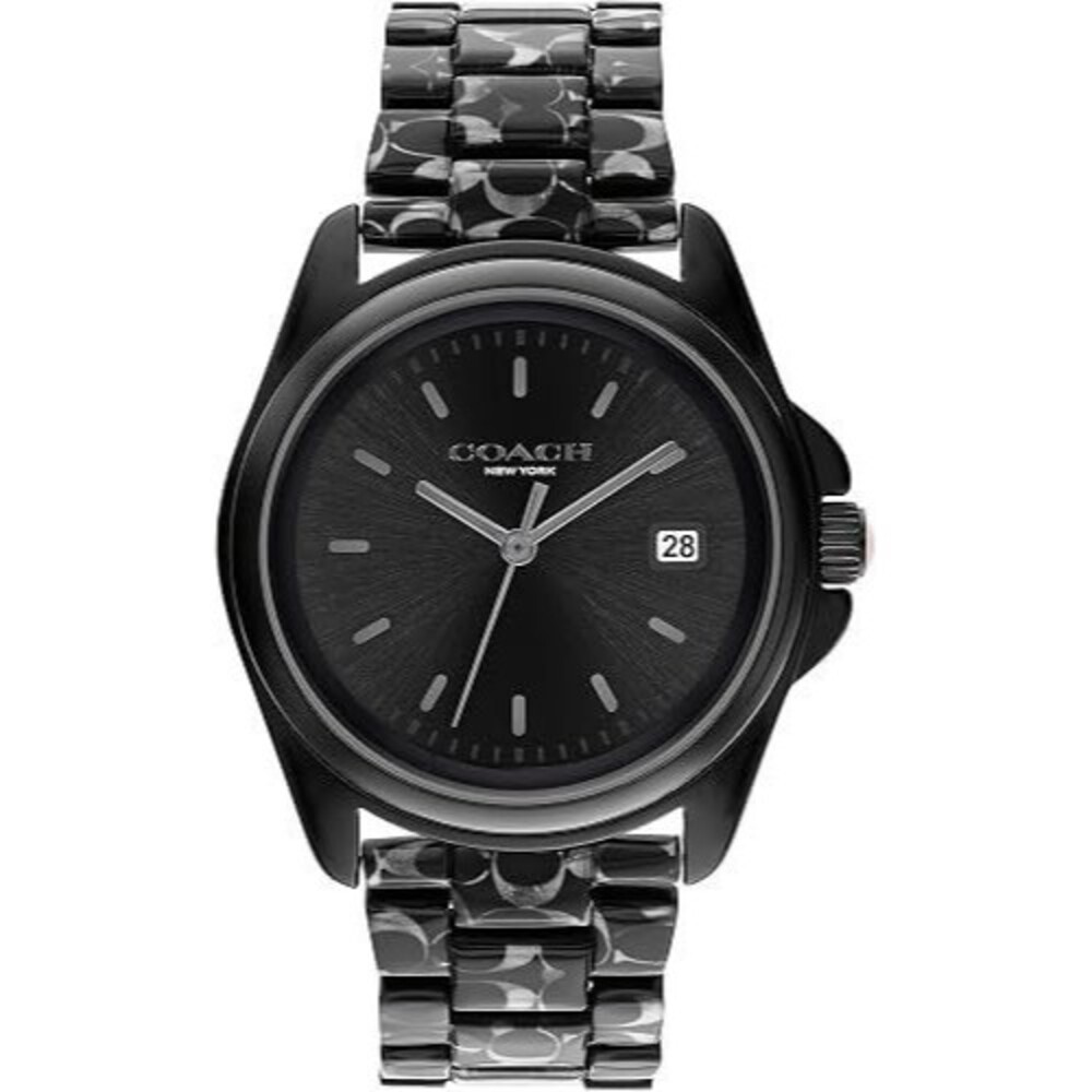Coach Greyson Women's Black Signature C Watch 14504186 36mm
